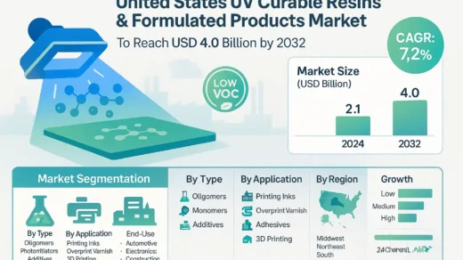 United States UV Curable Resins & Formulated Products Market to Reach USD 4.0 Billion by 2032, Exhibiting a CAGR of 7.2%