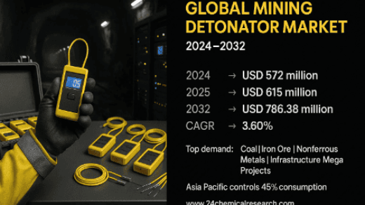 Global Mining Detonator market size was valued at USD 572 million in 2024.